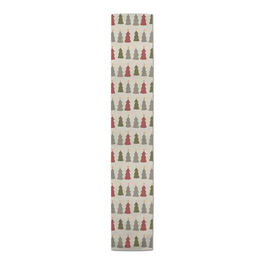 72" Cream Tree Pattern Cotton Twill Runner
